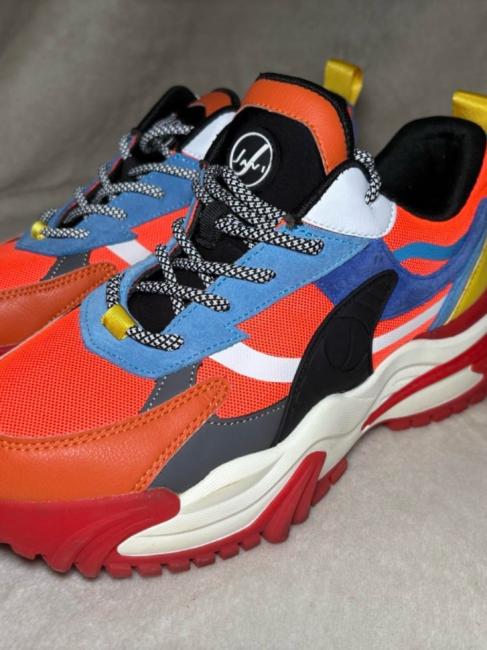 Javi Hero Red Orange Chunky Sneakers